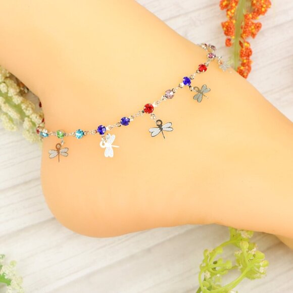 "Handmade Anklet – Elegant & Delicate Jewelry for Women | UNVRC1250 - Picture 9 of 10